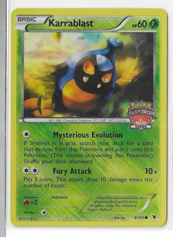 Karrablast 8/101 Championship Series Promo Crosshatch Noble Victories Pokemon NM - Image 1