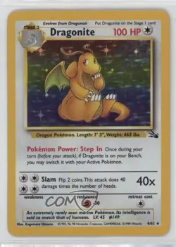 Dragonite Holo Pokemon Fossil #4 1999 - Image 1