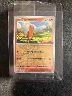 Charmander 004/165 Gamestop Stamped Promo Reverse Holo SEALED Pokemon NM/MINT - Image 1