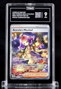 ACEROLA'S MISCHIEF SIR TAG 9 Mint (933) Pokemon TCG Mega Evolution - Image 1