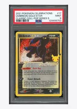 Pokemon PSA 9 Umbreon Gold Star Holo 2021 17/17 Celebrations English - Image 1