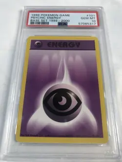 1999 POKEMON #101 PSYCHIC ENERGY BASE SET UNLIMITED GEM MINT PSA 10 - Image 1