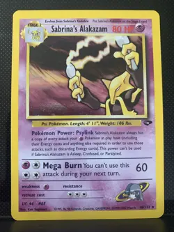 Pokemon Sabrina's Alakazam Holo 16/132 Gym Challenge Vintage Ken Sugimori NM/LP - Image 1