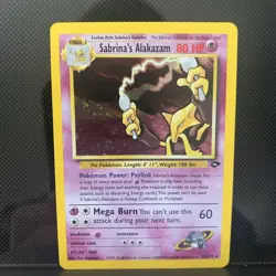 Pokemon Sabrina's Alakazam Holo 16/132 Gym Challenge Vintage Ken Sugimori NM/LP - Image 2