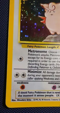 Pokemon Clefable Pixi Holo Rare 5/130 Base Set 2 Vintage English 🇬🇧 - Image 2