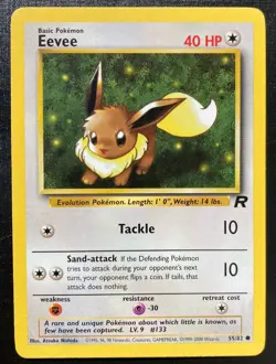 Eevee 55/82 Pokemon Team Rocket Unlimited Common TCG LP - Image 1