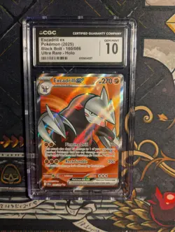 Pokemon Excadrill Ex 160/086 2025 Ultra Rare Holo Black Bolt CGC 10 Gem Mint - Image 1