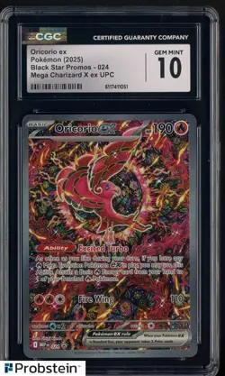 2025 Pokemon MEP EN Black Star Promo Mega Charizard UPC Oricorio ex CGC 10 - Image 1