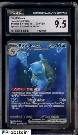 2023 Pokemon MEW EN 151 Special Illustration Rare #200 Blastoise CGC 9.5 MINT+ - Image 1