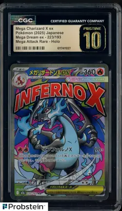 2025 Pokemon Japanese m2a Mega Attack Rare Mega Charizard X ex CGC 10 PRISTINE - Image 1