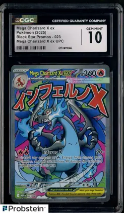 2025 Pokemon MEP EN Black Star Promo UPC #023 Mega Charizard X ex CGC 10 - Image 1