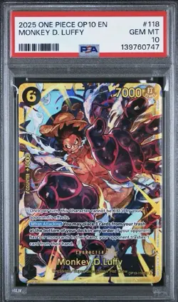 2025 ONE PIECE OP10-ROYAL BLOOD #118 MONKEY D. LUFFY PSA 10 - Image 1