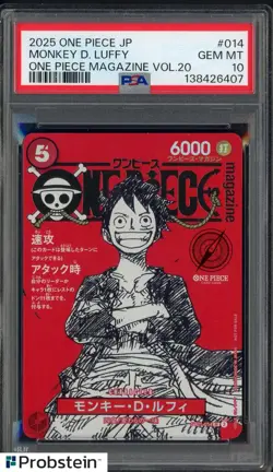 Monkey D Luffy One Piece Mag Vol. 20 Promo #ST21-014 Japan PSA 10 GEM MT - Image 1