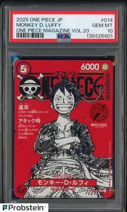 Monkey D Luffy One Piece Mag Vol. 20 Promo #ST21-014 Japan PSA 10 GEM MT - Image 1