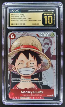 2023 ONE PIECE CCG MONKEY D. LUFFY PROMO P-001 25TH CGC 10 PRISTINE B PT - Image 1