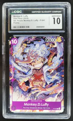 2024 ONE PIECE CCG MONKEY D. LUFFY PURPLE PROMO P-041 CGC 10 A PT - Image 1