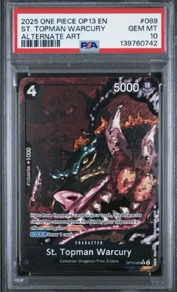 2025 ONE PIECE OP13-CARRYING ON HIS WILL ALTERNATE ART ST. TOPMAN WARCURY PSA 10 - Image 1