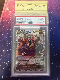 2024 One Piece TCG OP09 Teach Manga Alternate Art, English, PSA 10 - Image 1