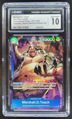 2025 ONE PIECE CCG MARSHALL D. TEACH PROMO ST17-005 CGC 10 A PT - Image 1
