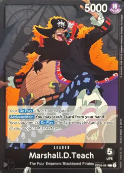 • Marshall.D.Teach • OP09-081 Leader Emperors in the New World One Piece TCG NM - Image 1