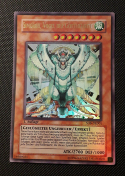 Yu-Gi-Oh! Simorgh, Vogel der Gottlichkeit, SD8-DE001, Ultra Rare, 1. Auflage, NM - Image 1