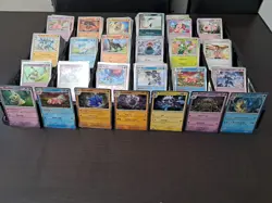 Bulk lot of 100 Pokemon Cards no duplicates. 10 Rares (2 reverse Holo, 8 Holo) - Image 2