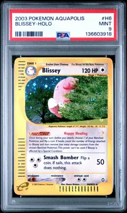 2003 POKEMON AQUAPOLIS #H6 BLISSEY-HOLO PSA 9 - Image 1