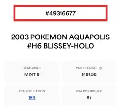 2003 Blissey Holo Rare #H6 PSA 6 EX-MT Aquapolis Vintage WOTC Pokemon TCG - Image 1