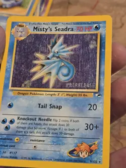 Pokemon Card - Misty's Seadra PRERELEASE Gym Heroes - Holo Rare 9/132 - Image 2