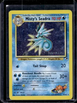 2000 Pokemon Gym Heroes Misty's Seadra Prerelease Holo Rare #9/132 - Image 1
