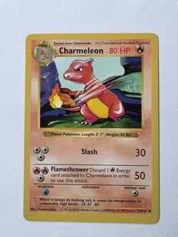 Pokemon CHARMELEON 24/102 Base Set Shadowless Vintage TCG WoTC NM - Image 1
