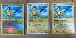 Pokemon Pichu 45/100 Platinum Stamped Reverse Holo MP + bonus eng/jpn cards - Image 1