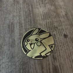 Pokemon Pikachu Coin Collectible TCG Trading Card Game Flip Gold Reflective - Image 1