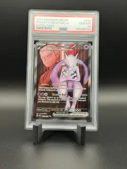 POKEMON 2025 Destined Rivals Ultra Rare ROCKET's MEWTWO Ex #213 PSA 10 GEM MINT - Image 1