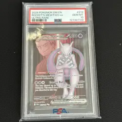 POKEMON 2025 Destined Rivals Ultra Rare ROCKET'S MEWTWO Ex #213 PSA 10 Gem Mint - Image 1