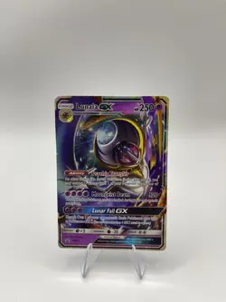 Pokemon Card Lunala GX SM17 Black Star Promo Half Art Holo Rare LP - Image 1