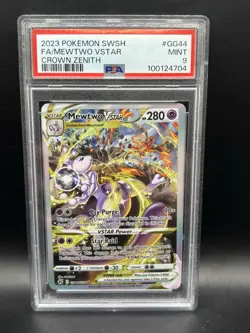 Pokemon Mewtwo VSTAR GG44/GG70 Crown Zenith Full Art Ultra Rare Holo PSA 9 - Image 1