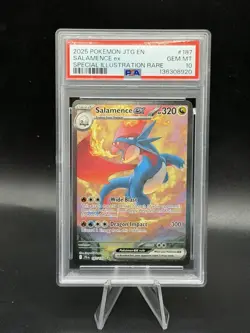 2025 POKEMON JTG EN-JOURNEY TOGETHER #187 SALAMENCE EX PSA 10 - Image 1