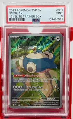 2023 POKEMON SVP EN-SV BLACK STAR PROMO 151 ELITE TRAINER BOX #051 SNORLAX PSA 9 - Image 1
