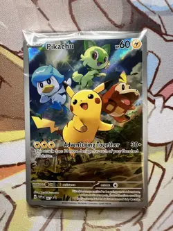 Pikachu SVP EN 027 Black Star Promo Paldea Evolved Scarlet & Violet Pokemon Card - Image 1