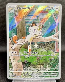 Meowth 106/094 Phantasmal Flames Full Illustration Rare IR Pokemon TCG NM - Image 1