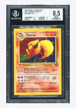 Pokemon BGS 8.5 Flareon Holo Square Cut 1999 3/64 Jungle English - Image 1