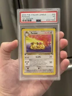 RARE 2000 1ST EDITION Pokemon Persian 42/64 Jungle Italian PSA 3 - Image 1