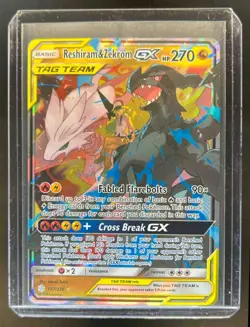 2019 Pokemon Sun & Moon Cosmic Eclipse Reshiram Zekrom Tag Team Holo #157/236 - Image 1