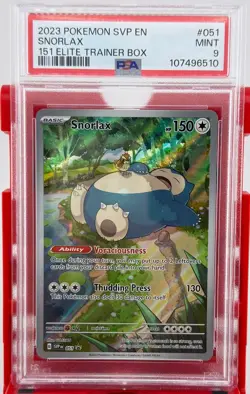 2023 POKEMON SVP EN-SV BLACK STAR PROMO 151 ELITE TRAINER BOX #051 SNORLAX PSA 9 - Image 1
