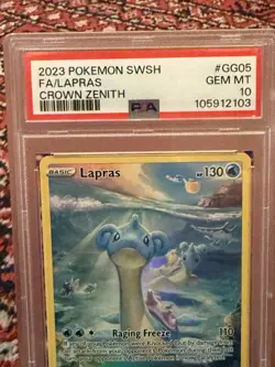 Pokemon Lapras GG05/GG70 Crown Zenith Full Art Holo Ultra Rare PSA 10 - Image 3