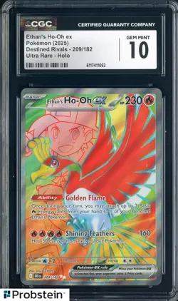 2025 Pokemon DRI EN Ultra Rare #209 Ethan's Ho-Oh ex CGC 10 GEM MINT - Image 1