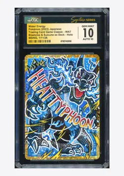Pokemon CGC 10 GEM MINT AUTO 10 Water Energy Holo Msing 2023 #WAT CLK Japanese - Image 1