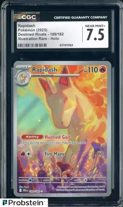 2025 Pokemon DRI EN Illustration Rare #189 Rapidash CGC 7.5 NM+ - Image 1