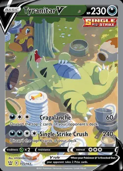Tyranitar V - 155/163 - Full Art Ultra Rare LP, English Pokemon Battle Styles - Image 1
